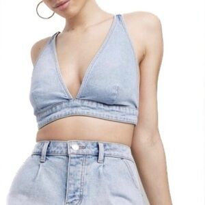 NWT Wild Fable Denim Bra Crop top hook closure size XL